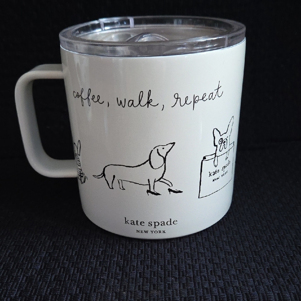 kate spade Cream Mug with Black Illustrations